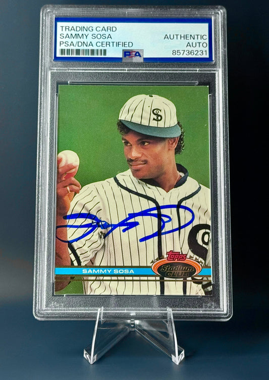 1991 Topps Stadium Club - Sammy Sosa #6 Auto PSA/DNA Authentic Chicago White Sox