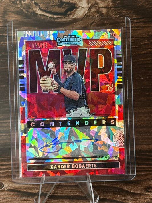 2021 Panini Contenders Xander Bogaerts MVP Auto Cracked Ice /23 MVPA-XB