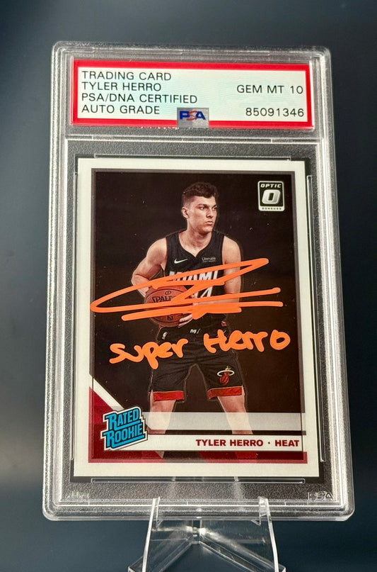 Tyler Herro 2019-20 Panini Donruss Optic Autograph RC "Super Herro" #172 PSA/DNA
