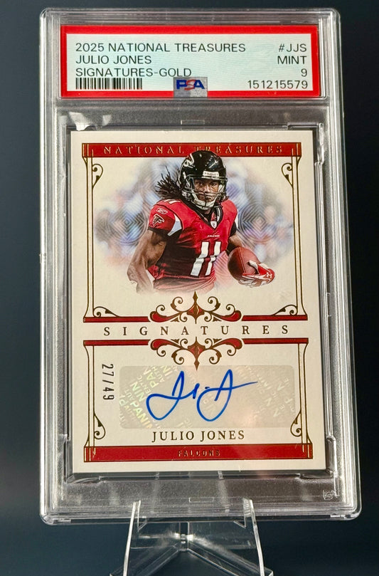 2025 Panini National Treasures Julio Jones Auto Gold /49 PSA 9