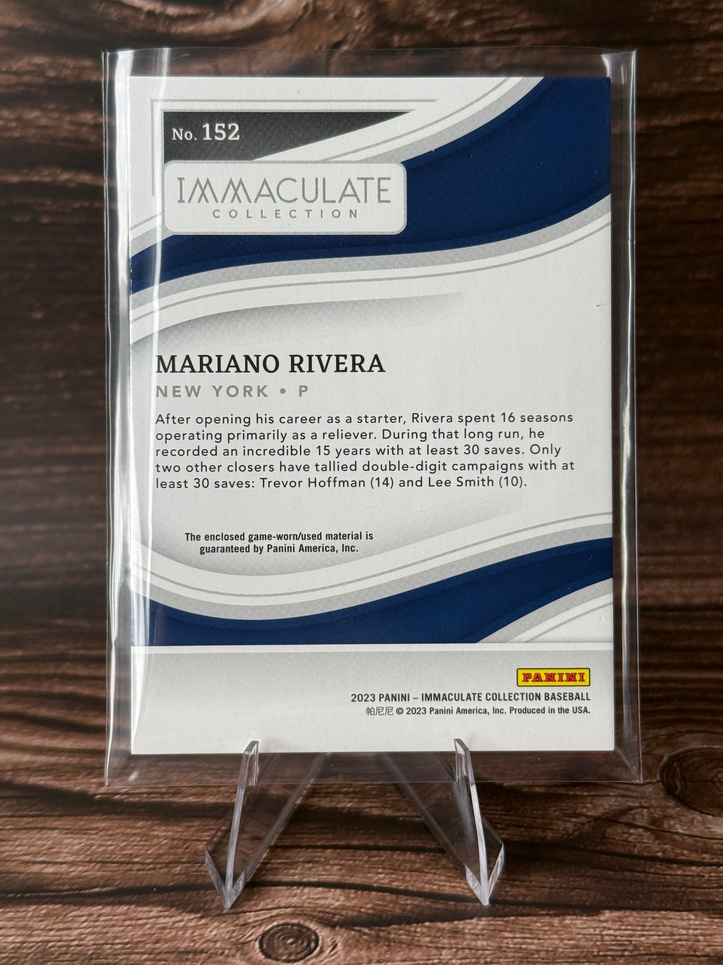 Mariano Rivera Panini Immaculate Collection Game-Used Patch Relic 4/9 NY Yankees